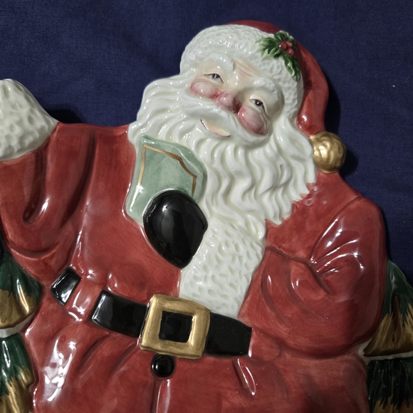 Omnibus Fitz And Floyd Toyland Santa 10" Christmas Holiday Serving Plate NO BOX - Picture 2 of 4